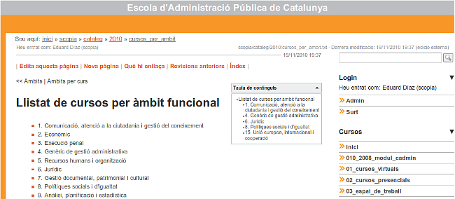 Cursos per àmbit 