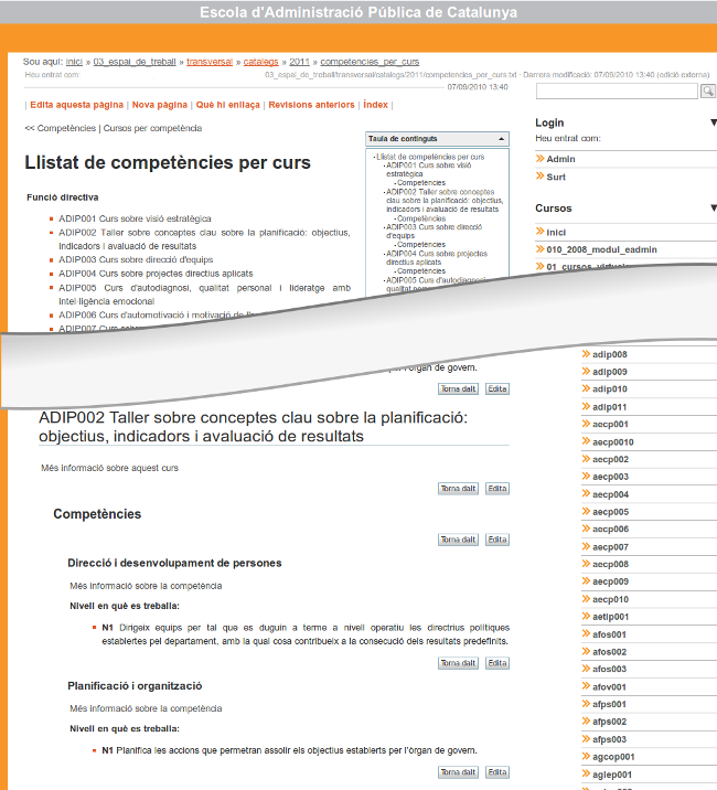  Competècies per curs
