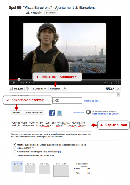 Inserir un vídeo de Youtube